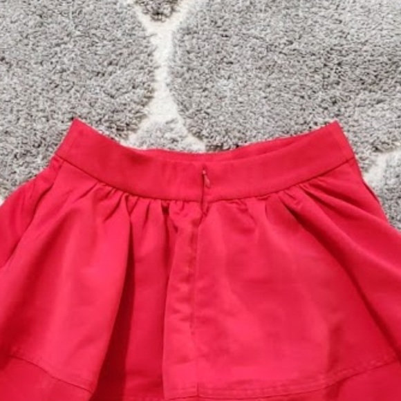 Express High Waist Midi A-Line Red Skirt Size 0 - Picture 5 of 6